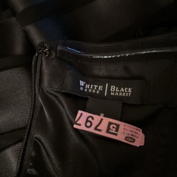 White House Black Market Black Strapless Dress SZ 8 - Picture 5 of 6